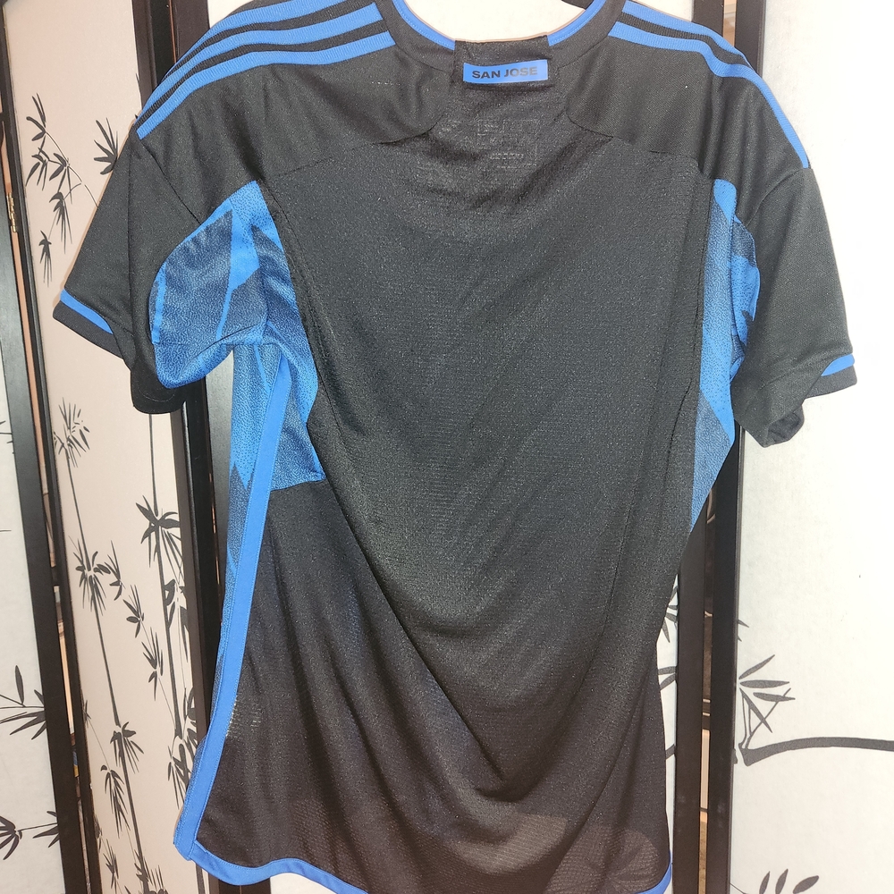 Adidas Blue and Black Soccer Jersey - Picture 4 of 8